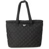 imageReebok Womens Tote Bag  Lightweight Quilted Carry On Puffer Gym Bag for Women for Work Travel and Everyday UseQuilted Black Beatrice