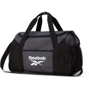 imageReebok Duffle Bag  Carry On Gym Bag for Workout and Travel Duffel Bags  Small Size Overnight Bags for Women and Men Size Small Aleph BlueAleph Grey
