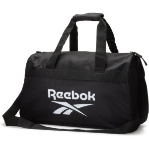 imageReebok Duffle Bag  Carry On Gym Bag for Workout and Travel Duffel Bags  Small Size Overnight Bags for Women and Men Size Small Aleph BlueWarrior II Black