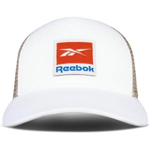 imageReebok Vintage Trucker Hat  White Snapback Closure Mesh Backpanels FivePanel Design