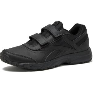 imageReebok Mens N Cushion Black Non Slip Work Hook and Loop Walking ShoesCold GreyBlack