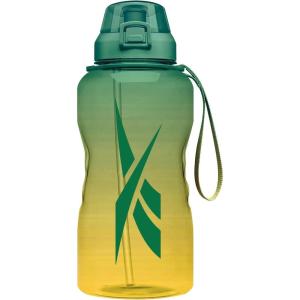 imageReebok Premium Plastic Sports Water Bottle BPA Free  Ideal for Camping Sports Gym and Outdoor Activities 64 oz GreenYellowGreenYellow