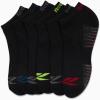 imageReebok Boys Ankle Socks  6 Pack MoistureWicking Low Cut Athletic Low Cut Socks for Boys with Arch Support Sizes SLBlackGrey Lines