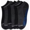 imageReebok Boys Ankle Socks  6 Pack MoistureWicking Low Cut Athletic Low Cut Socks for Boys with Arch Support Sizes SLBlackGrey Pattern
