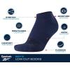 imageReebok Boys Ankle Socks  6 Pack MoistureWicking Low Cut Athletic Low Cut Socks for Boys with Arch Support Sizes SLBlackGrey Pattern