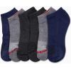 imageReebok Boys Ankle Socks  6 Pack MoistureWicking Low Cut Athletic Low Cut Socks for Boys with Arch Support Sizes SLNavyGrey