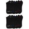 imageReebok Boys Low Cut Socks  12 Pack Stretch Performance No Show Socks with Arch Support  Cushioned Athletic Socks for BoysBlack Logo