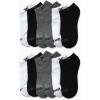 imageReebok Boys Low Cut Socks  12 Pack Stretch Performance No Show Socks with Arch Support  Cushioned Athletic Socks for BoysBlackWhiteGrey
