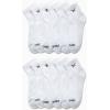 imageReebok Boys Quarter Socks  12 Pack Stretch Performance Quarter Cut Arch Support Socks  Cushioned Athletic Socks for BoysAll White