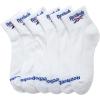 imageReebok Boys Quarter Socks  6 Pack Stretch Performance Quarter Cut Arch Support Socks  Cushioned Athletic Socks for BoysWhite Logo