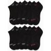 imageReebok Girls 12 Pack Performance Cushion Comfort No Show Socks  Breathable Active Socks for Girls 410  PinkAll Black