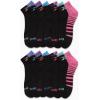 imageReebok Girls Quarter Socks  12 Pack Stretch Performance Quarter Cut Arch Support Socks  Cushioned Athletic Socks for GirlsBlackPink Multi