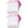 imageReebok Girls Quarter Socks  12 Pack Stretch Performance Quarter Cut Arch Support Socks  Cushioned Athletic Socks for GirlsWhite Stripe