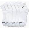 imageReebok Girls Quarter Socks  6 Pack MoistureWicking Low Cut Athletic Ankle Socks for Girls Sizes SLWhite