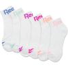 imageReebok Girls Quarter Socks  6 Pack MoistureWicking Low Cut Athletic Ankle Socks for Girls Sizes SLWhite Logo