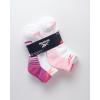 imageReebok Girls Quarter Socks  6 Pack MoistureWicking Low Cut Athletic Ankle Socks for Girls Sizes SLWhite Stripe