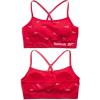 imageReebok Girls Training Bras  2 Pack Racerback Crop Cami Bralette with Removable Pads  Soft Seamless Bra for Girls 616Rouge Red JaquardSharkskin