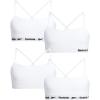 imageReebok Girls Training Bras  4 Pack Racerback Crop Cami Bralette with Removable Pads  Soft Seamless Bra for Girls 616WhitePure White