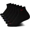 imageReebok Boys Quarter Socks  6 Pack Stretch Performance Quarter Cut Arch Support Socks  Cushioned Athletic Socks for BoysAll Black