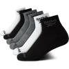 imageReebok Boys Quarter Socks  6 Pack Stretch Performance Quarter Cut Arch Support Socks  Cushioned Athletic Socks for BoysBlackGreyWhite