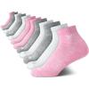 imageReebok Girls Quarter Socks  12 Pack Stretch Performance Quarter Cut Arch Support Socks  Cushioned Athletic Socks for GirlsPinkWhiteGrey