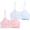 imageReebok Girls Training Bras  2 Pack Racerback Crop Cami Bralette with Removable Pads  Soft Seamless Bra for Girls 616PinkWhite