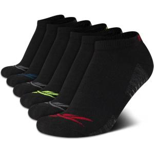 imageReebok Boys Ankle Socks  6 Pack MoistureWicking Low Cut Athletic Low Cut Socks for Boys with Arch Support Sizes SLBlackGrey Lines
