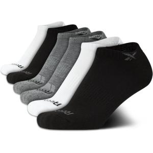 imageReebok Boys Ankle Socks  6 Pack MoistureWicking Low Cut Athletic Low Cut Socks for Boys with Arch Support Sizes SLBlackWhiteGrey