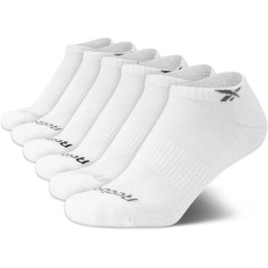 imageReebok Boys Ankle Socks  6 Pack MoistureWicking Low Cut Athletic Low Cut Socks for Boys with Arch Support Sizes SLWhite Logo