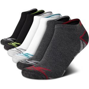imageReebok Boys Ankle Socks  6 Pack MoistureWicking Low Cut Athletic Low Cut Socks for Boys with Arch Support Sizes SLWhiteGreyBlack