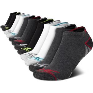 imageReebok Boys Low Cut Socks  12 Pack Stretch Performance No Show Socks with Arch Support  Cushioned Athletic Socks for BoysWhiteGreyBlack