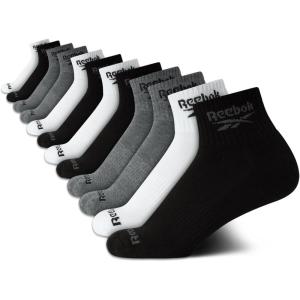 imageReebok Boys Quarter Socks  12 Pack Stretch Performance Quarter Cut Arch Support Socks  Cushioned Athletic Socks for BoysBlackGreyWhite