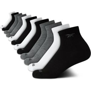 imageReebok Boys Quarter Socks  12 Pack Stretch Performance Quarter Cut Arch Support Socks  Cushioned Athletic Socks for BoysBlackWhiteGrey