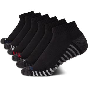imageReebok Boys Quarter Socks  6 Pack Stretch Performance Quarter Cut Arch Support Socks  Cushioned Athletic Socks for BoysBlack Detail