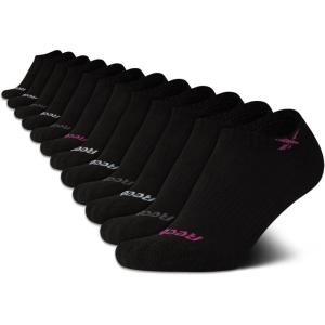 imageReebok Girls 12 Pack Performance Cushion Comfort No Show Socks  Breathable Active Socks for Girls 410  PinkAll Black