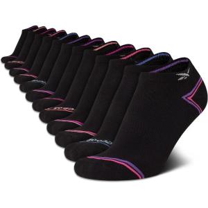 imageReebok Girls 12 Pack Performance Cushion Comfort No Show Socks  Breathable Active Socks for Girls 410  PinkBlack Detail