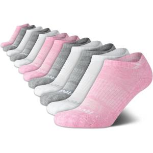 imageReebok Girls 12 Pack Performance Cushion Comfort No Show Socks  Breathable Active Socks for Girls 410  PinkPinkWhiteGrey