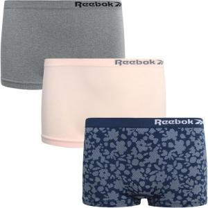 imageReebok Girls Boyshorts Underwear  3 Pack Soft Seamless Girls Panties Boy Shorts  Breathable Panties for Girls 616PrintPinkLight Grey Heather