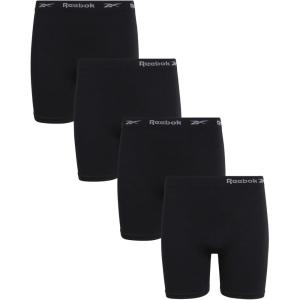 imageReebok Girls Boyshorts Underwear  4 Pack Soft Seamless Long Leg Boy Shorts  Playground Shorts for Girls 616All Black