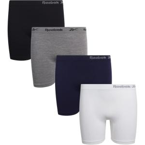 imageReebok Girls Boyshorts Underwear  4 Pack Soft Seamless Long Leg Boy Shorts  Playground Shorts for Girls 616GreyBlackWhiteBlue