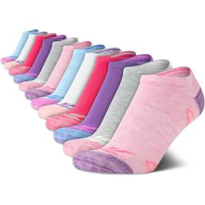 imageReebok Girls Low Cut Socks  12 Pack Lightweight Breathable Low Cut No Show Socks for Girls  Girls Athletic SocksPink Assorted