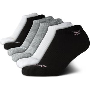 imageReebok Girls Low Cut Socks  6 Pack Performance Cushion Low Cut No Show Socks for Girls  Girls Athletic SocksBlackWhiteGrey