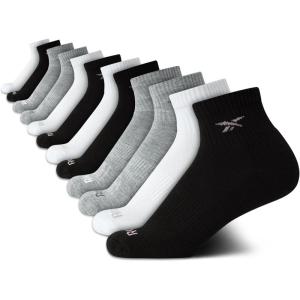 imageReebok Girls Quarter Socks  12 Pack Stretch Performance Quarter Cut Arch Support Socks  Cushioned Athletic Socks for GirlsBlackWhiteGrey