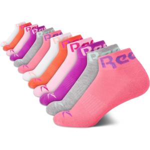 imageReebok Girls Quarter Socks  12 Pack Stretch Performance Quarter Cut Arch Support Socks  Cushioned Athletic Socks for GirlsPink Multi
