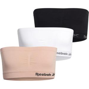 imageReebok Girls Training Bras  3 Pack6 Pack Soft Seamless Strapless Tube Bandeau Bra with Removable Pads Sizes SXLDusty RoseWhiteBlack3pk