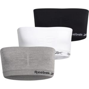 imageReebok Girls Training Bras  3 Pack6 Pack Soft Seamless Strapless Tube Bandeau Bra with Removable Pads Sizes SXLGreyWhiteBlack