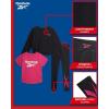 imageReebok Active Girls Leggings Set  3 Piece Athletic Crew Neck Short Sleeve TShirts Sweatshirt and Legging Pants for GirlsBlack