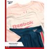 imageReebok Active Girls Leggings Set  3 Piece Athletic Crew Neck Short Sleeve TShirts Sweatshirt and Legging Pants for GirlsBluePeachWhite
