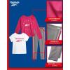 imageReebok Active Girls Leggings Set  3 Piece Athletic Crew Neck Short Sleeve TShirts Sweatshirt and Legging Pants for GirlsGreyPinkWhite