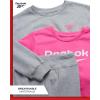 imageReebok Active Girls Leggings Set  3 Piece Athletic Crew Neck Short Sleeve TShirts Sweatshirt and Legging Pants for GirlsLight Grey Heather